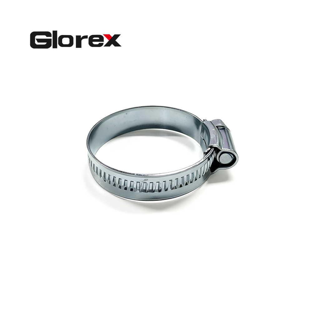 Galvanized Worm Gear Hose Clamp with Hexagon Nut