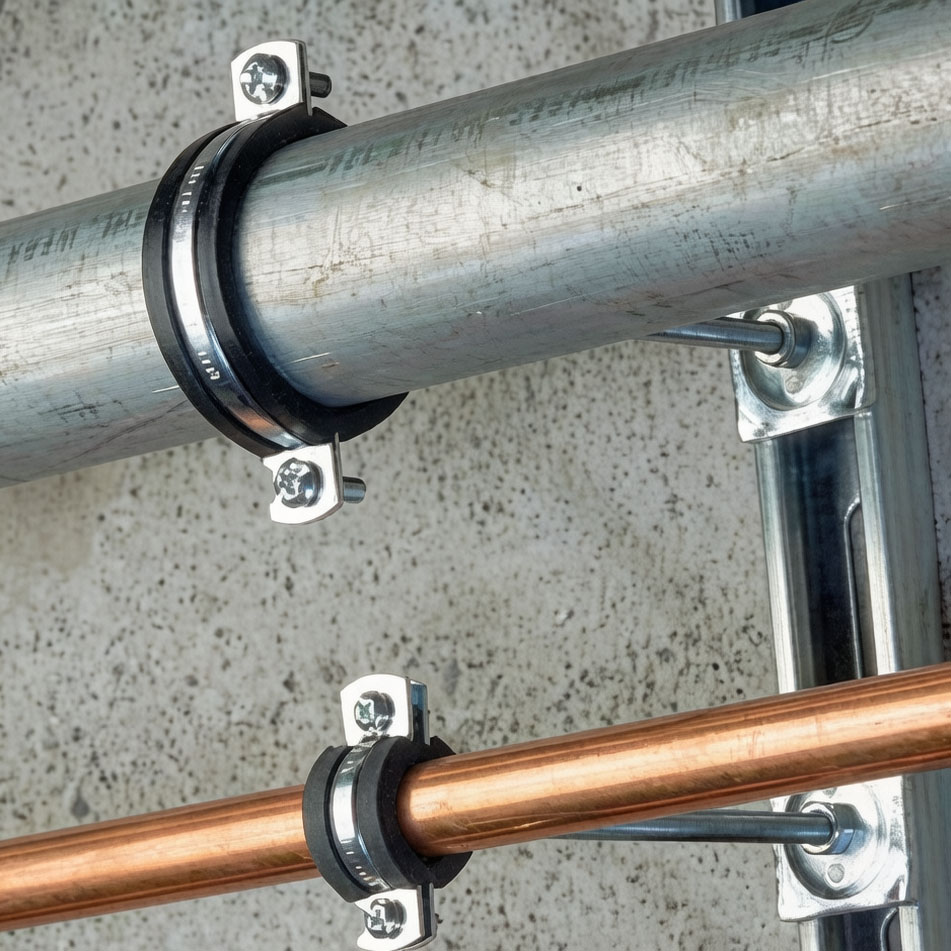 Galvanized pipe clamps