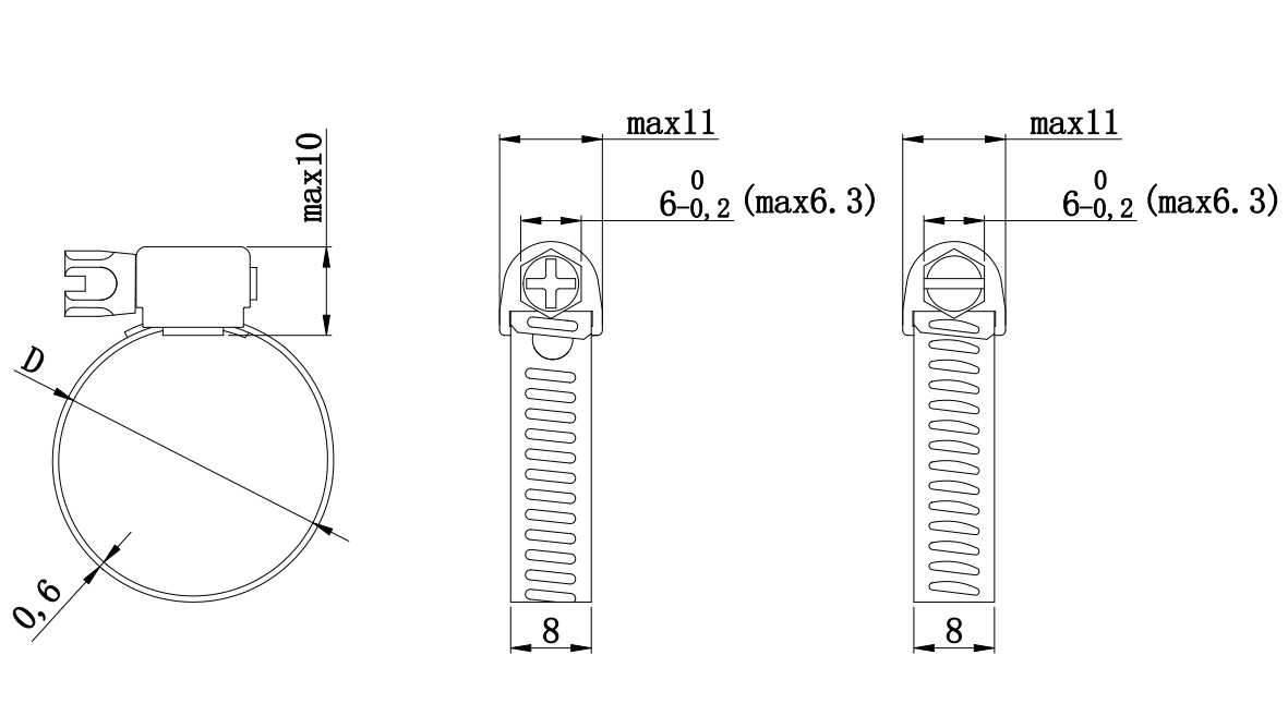 Gas Line Hose Clamps